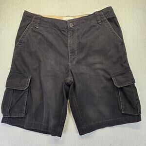 Aeropostale Cargo Shorts Mens 38 Black Cotton Pockets Casual Baggy Y2k Skater